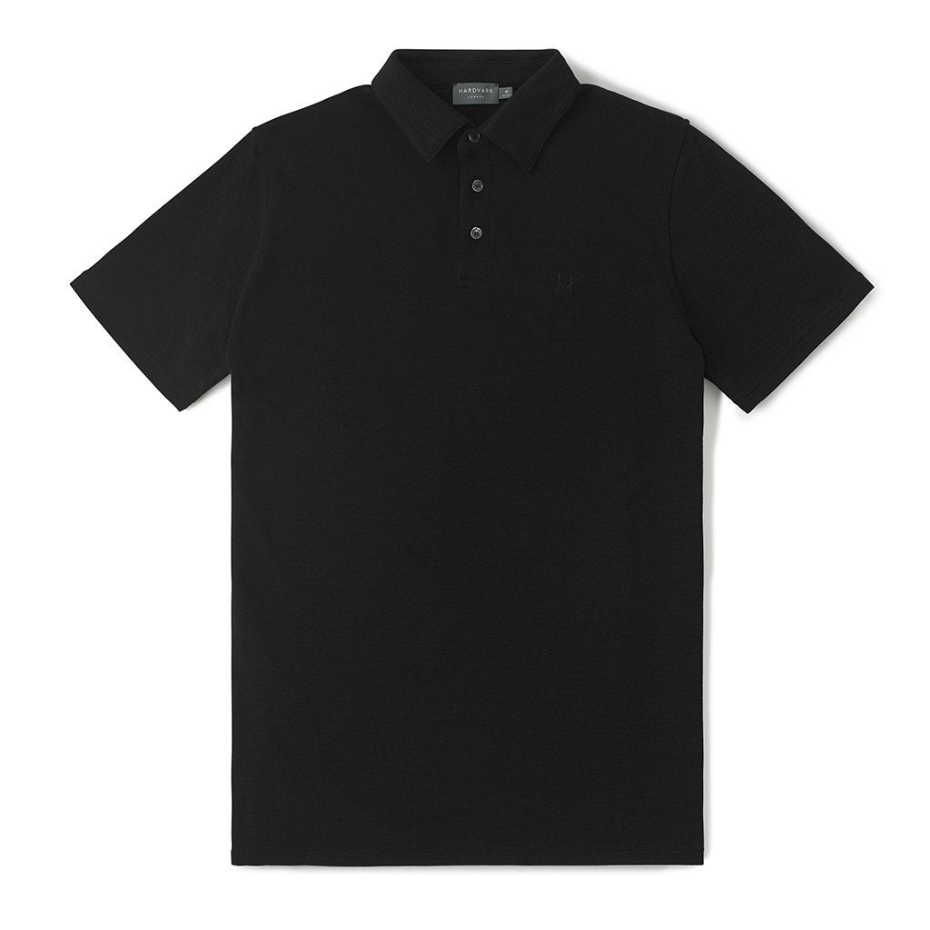 PIQUE POLO SHIRT - BLACK